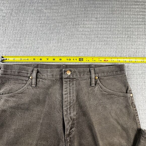 Wrangler 13MWZ Jeans Men 36x30 Brown Straight Denim Cowboy Rodeo Work Western - Picture 4 of 6